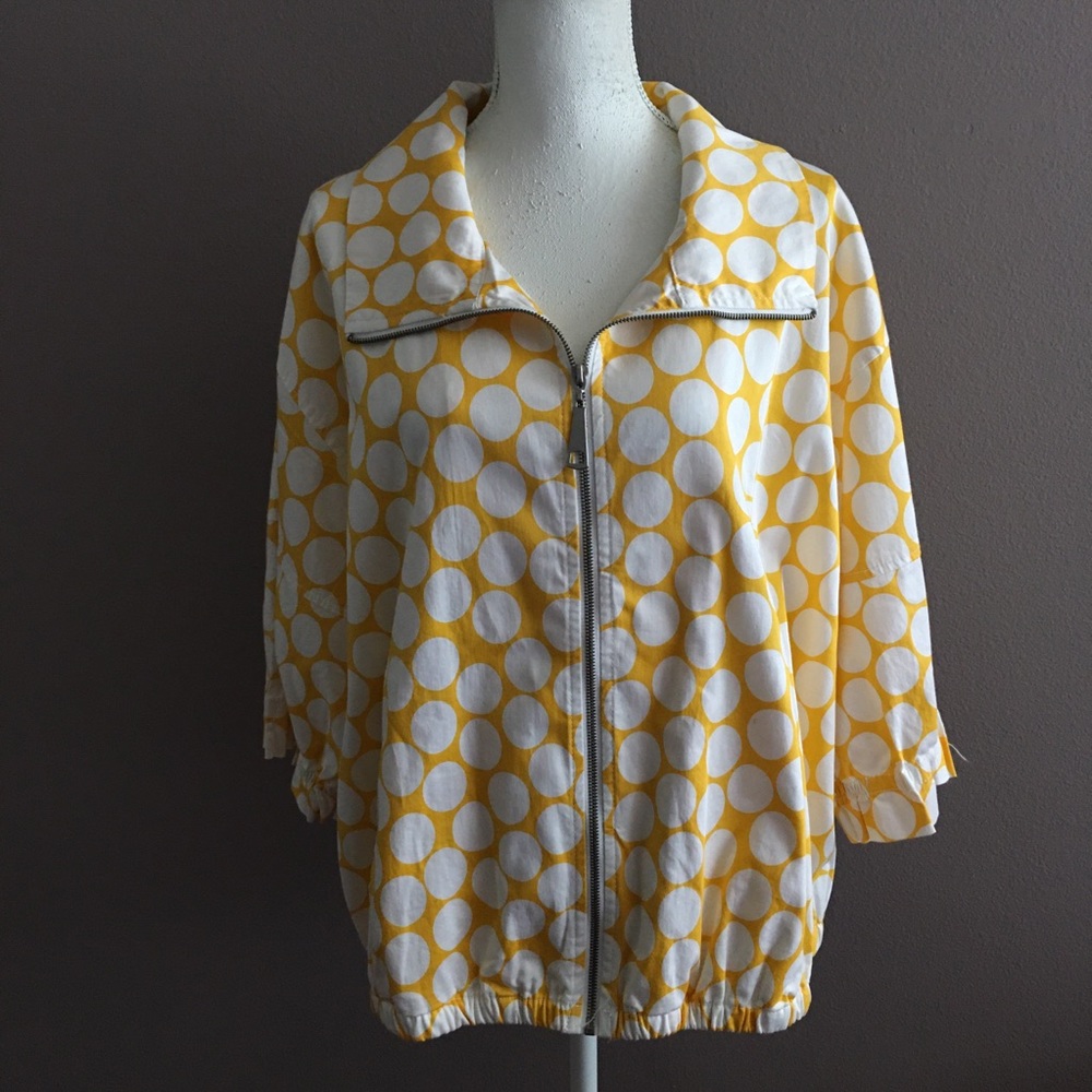 .Live a Little  polka dot yellow white zip jacket